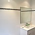 Bathroom Tiling - Rectified ceramic tiles and glass mosaic tiling